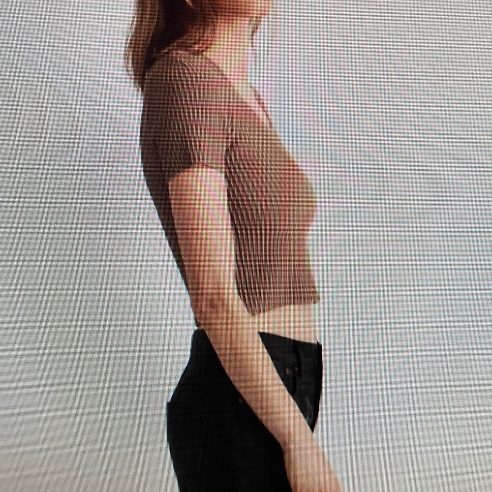 Madewell Ottoman Crop Sweater Tee in Light Umber Brown Size XL - Picture 3 of 13